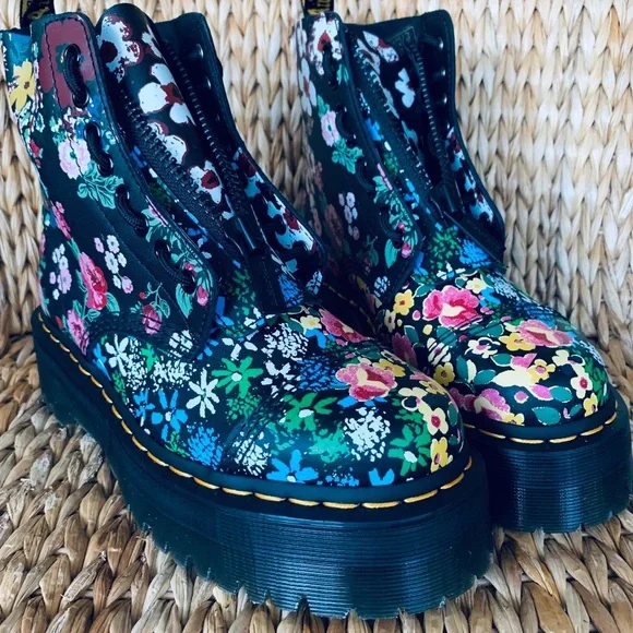Dr. Martens Sinclair Floral Mashup Boots - Picture 4 of 4